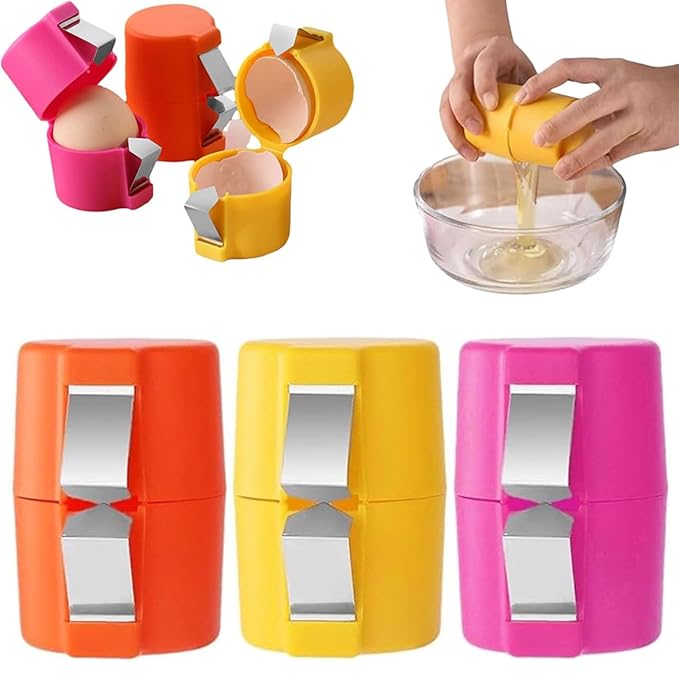 Egg Shell Opener Set of 3 – Stainless Steel Egg Cracker &amp; Topper Tool for Kitchen