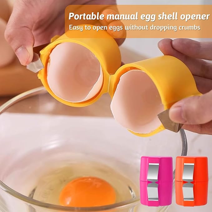 Egg Shell Opener Set of 3 – Stainless Steel Egg Cracker &amp; Topper Tool for Kitchen