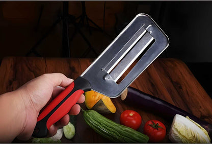 Double Blade Slicing Knife – 2-in-1 Mandoline Slicer for Vegetables, Fruits &amp; Cheese