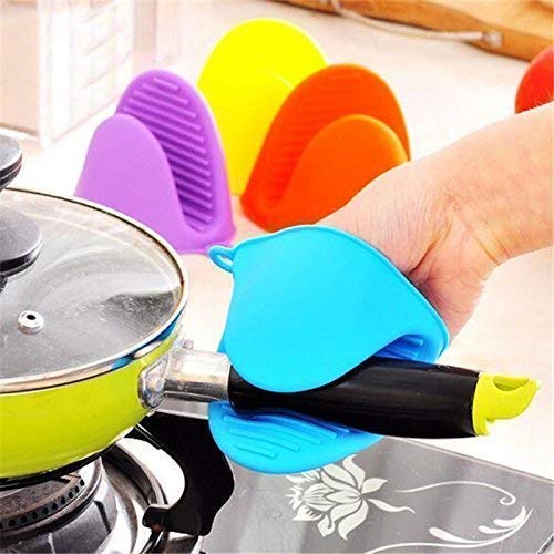 Heat Resistant Silicone Oven Mitts &amp; Pot Holder Gloves – Non-Slip Kitchen Pinch Grip Clips