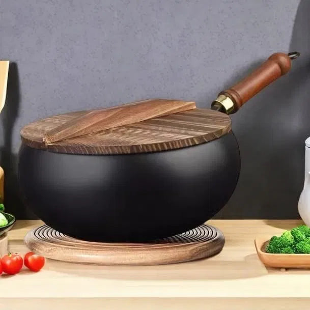 Unenameled Cast Iron Casserole Pot – Pre-Seasoned Dutch Oven for Stovetop &amp; Oven