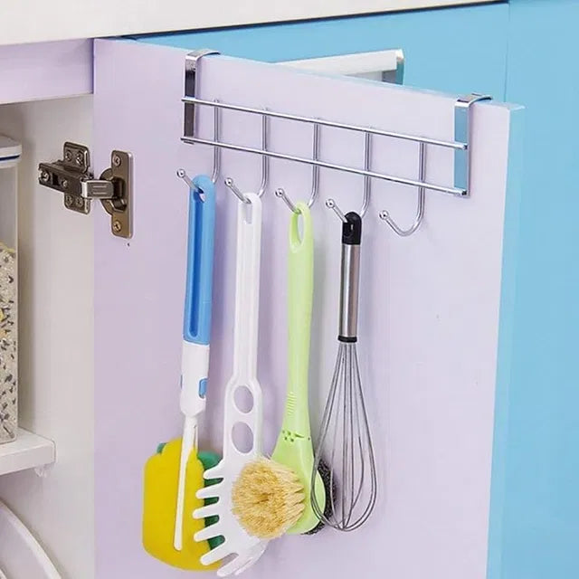 Stainless Steel Over the Door Hook Hanger – Heavy Duty Organizer for Kitchen, Bathroom &amp; Bedroom